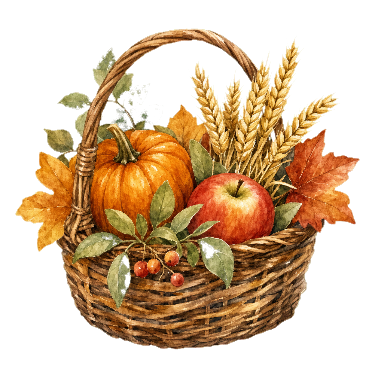 harvestBasket watercolor illustration