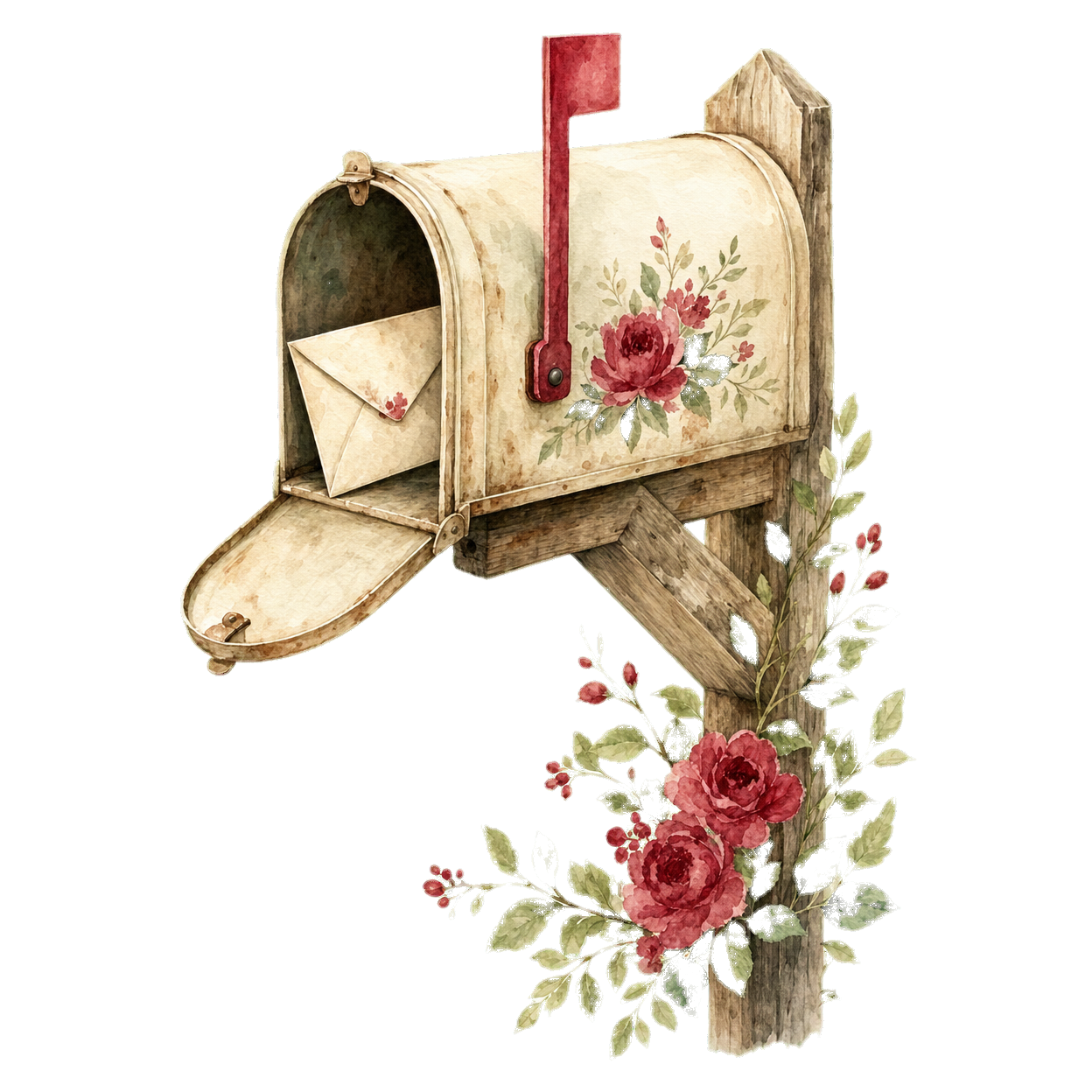 mailbox watercolor illustration
